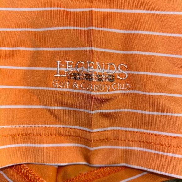 Footjoy Polo Legends Golf & Country Club Orange White Stripes Size Medium Preppy - Picture 4 of 10